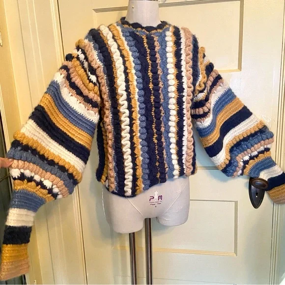 $825 RARE ✨ Ulla Johnson Runway Agostina Hand Crochet Sweater - Picture 2 of 13